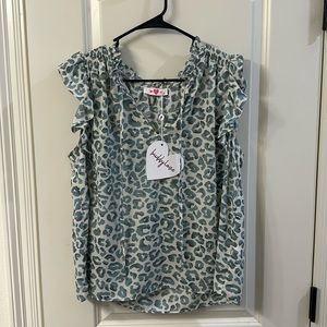 NWT - BuddyLove ruffle sleeve top